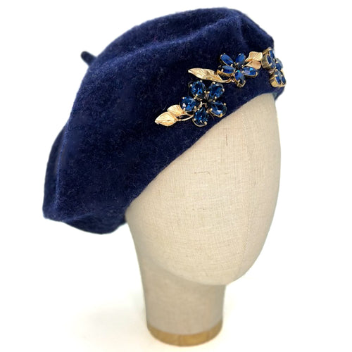 Basco Blu Mélange Con Cristalli
