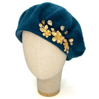 Peacock Beret with Floral Elements
