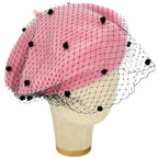 Baby Pink Beret With Veil