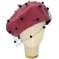 Béret rose antique avec voile