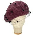  Béret bordeaux mélange avec voile