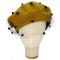 Mustard Beret with Veil