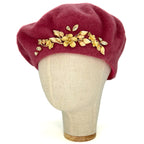 Antique Pink Beret with Floral Elements