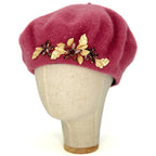 Béret rose antique orné de cristaux