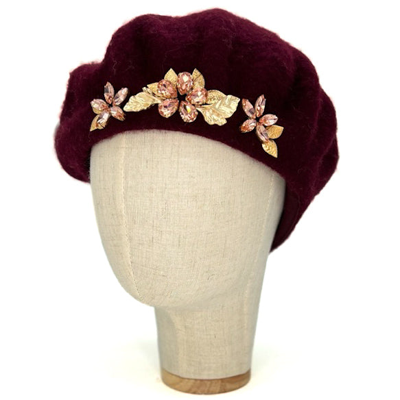 Basco Bordeaux Scuro Con Cristalli