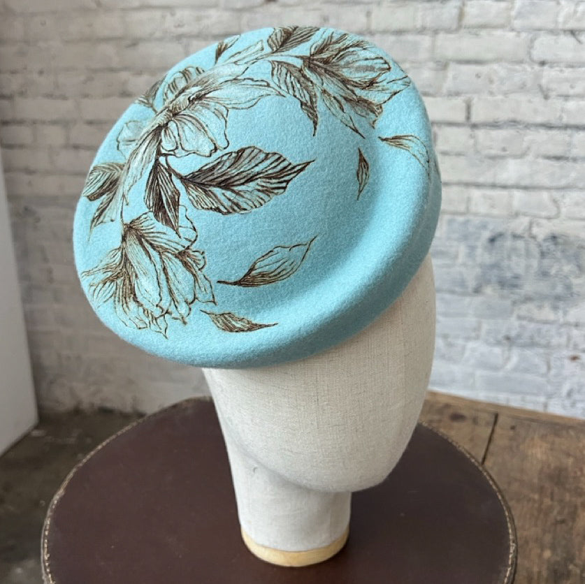 Tamburello Fleurs Brûlées Azzurro