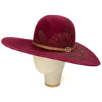 Cappello Fleurs Brûlées a Falda Larga Bordeaux