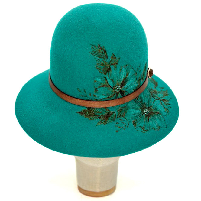 Cappello Fleurs Brûlées a Falda Stretta Pavone
