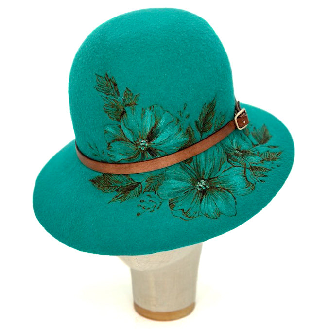 Cappello Fleurs Brûlées a Falda Stretta Pavone