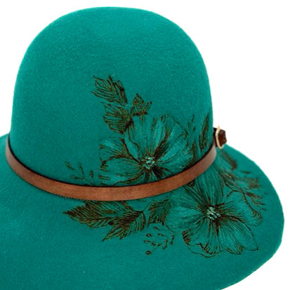 Cappello Fleurs Brûlées a Falda Stretta Pavone