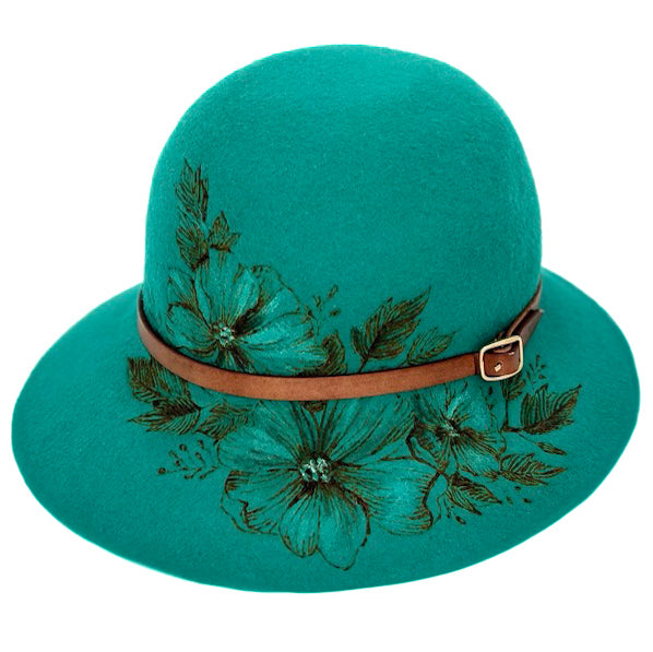 Cappello Fleurs Brûlées a Falda Stretta Pavone