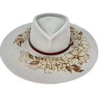 Cappello Fleurs Brûlées a Falda Larga Grigio Perla