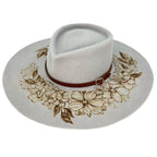 Cappello Fleurs Brûlées a Falda Larga Grigio Perla