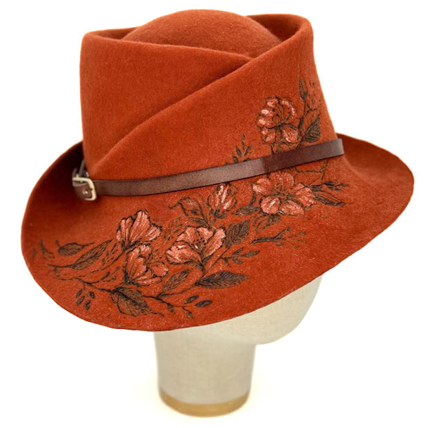 Cappello Fleurs Brûlées a Falda Stretta Rame