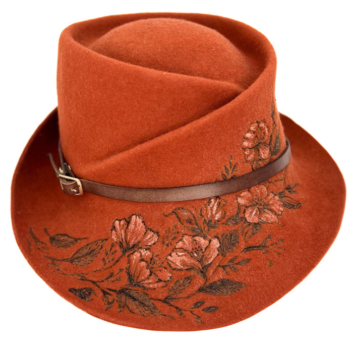 Cappello Fleurs Brûlées a Falda Stretta Rame