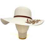 Cappello Fleurs Brûlées a Falda Larga Bianco