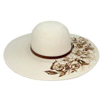 Cappello Fleurs Brûlées a Falda Larga Bianco