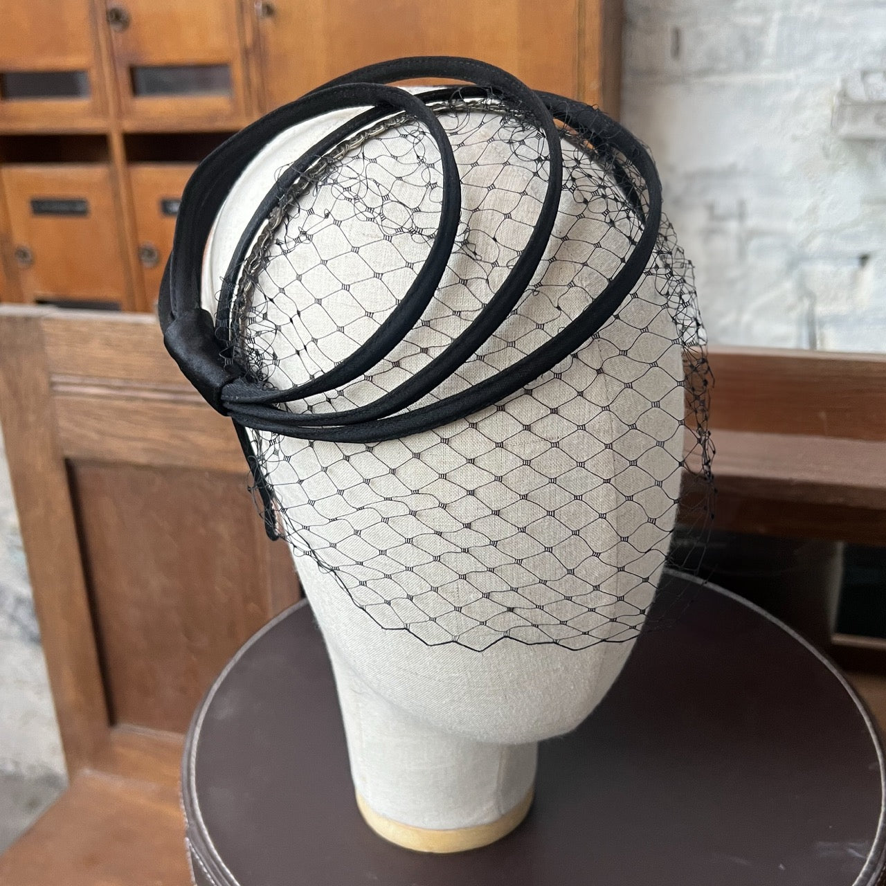 Cerchietto Ana in Raso Nero