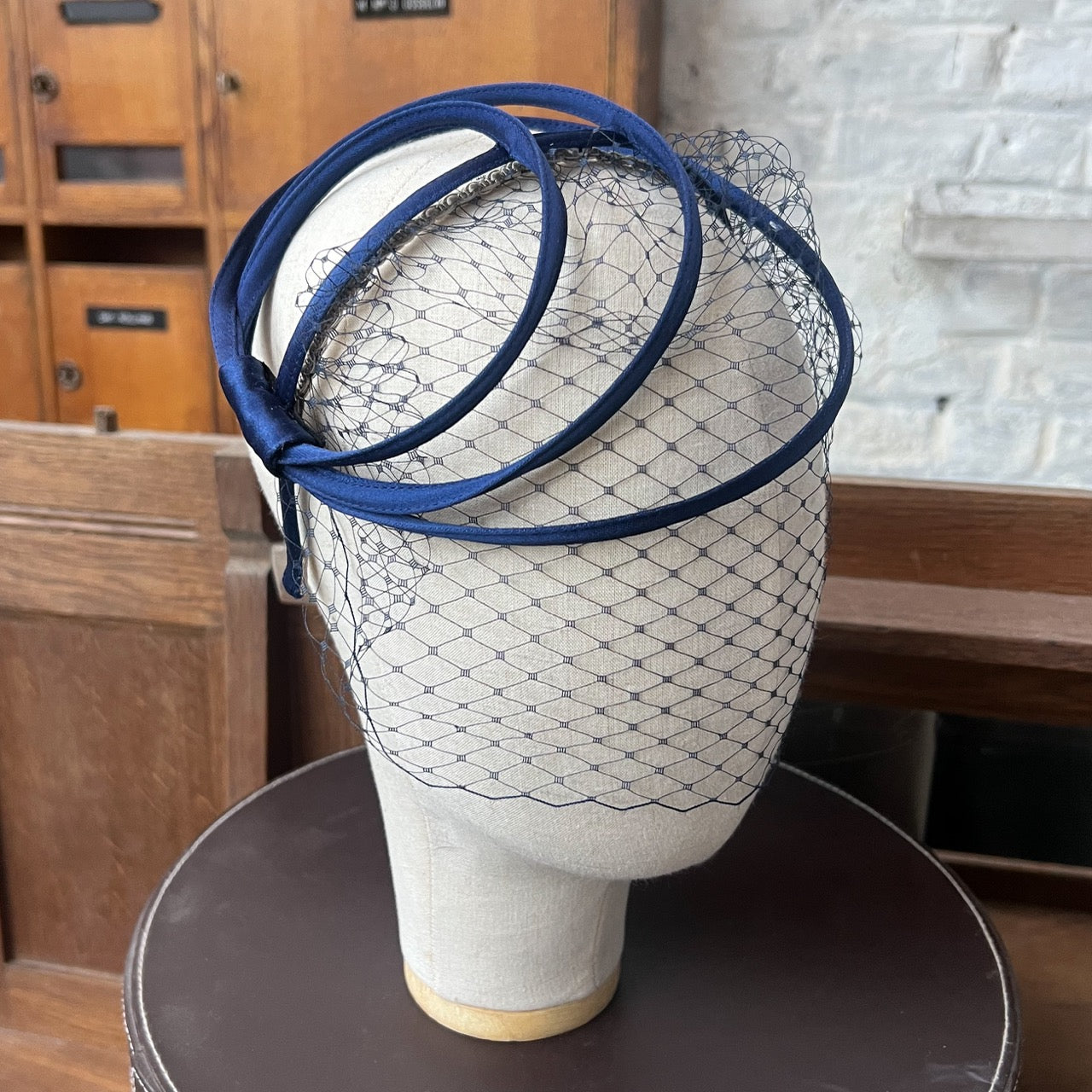 Cerchietto Ana in Raso Blu