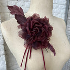 Rosa Carnosa Bordeaux Scuro in Seta