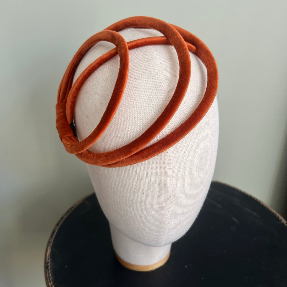 Serre-tête Ana en velours velours orange