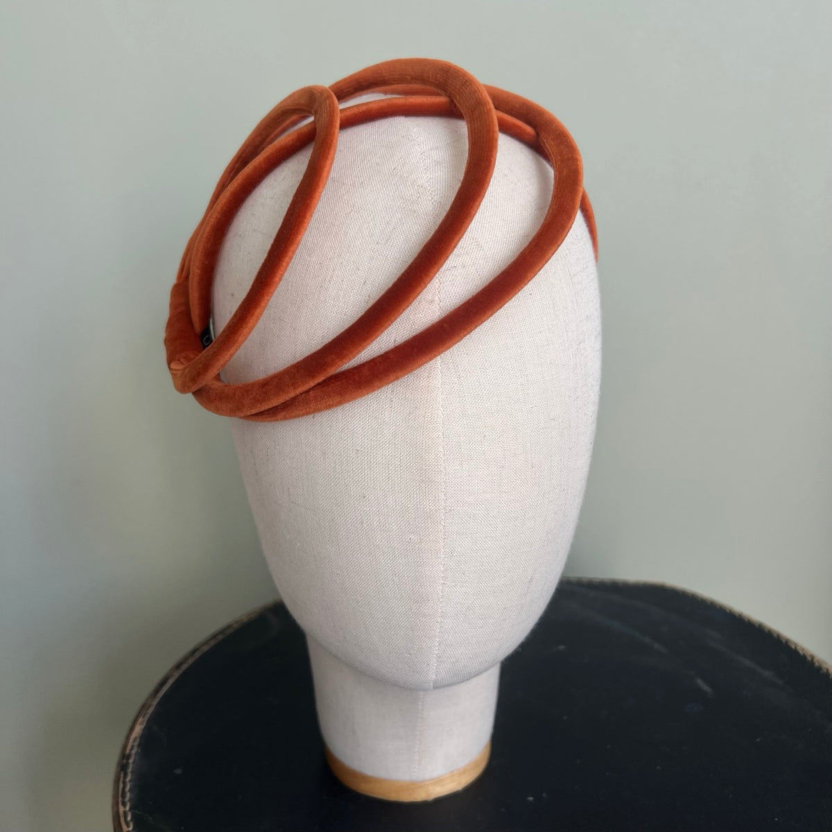 Serre-tête Ana en velours velours orange