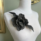 Grey Gardenia in Genuine Leather