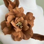 Gardenia terracotta in cuoio