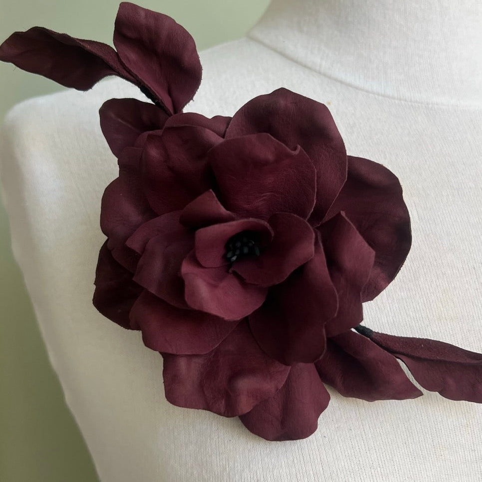 Gardenia vinaccia in vera pelle