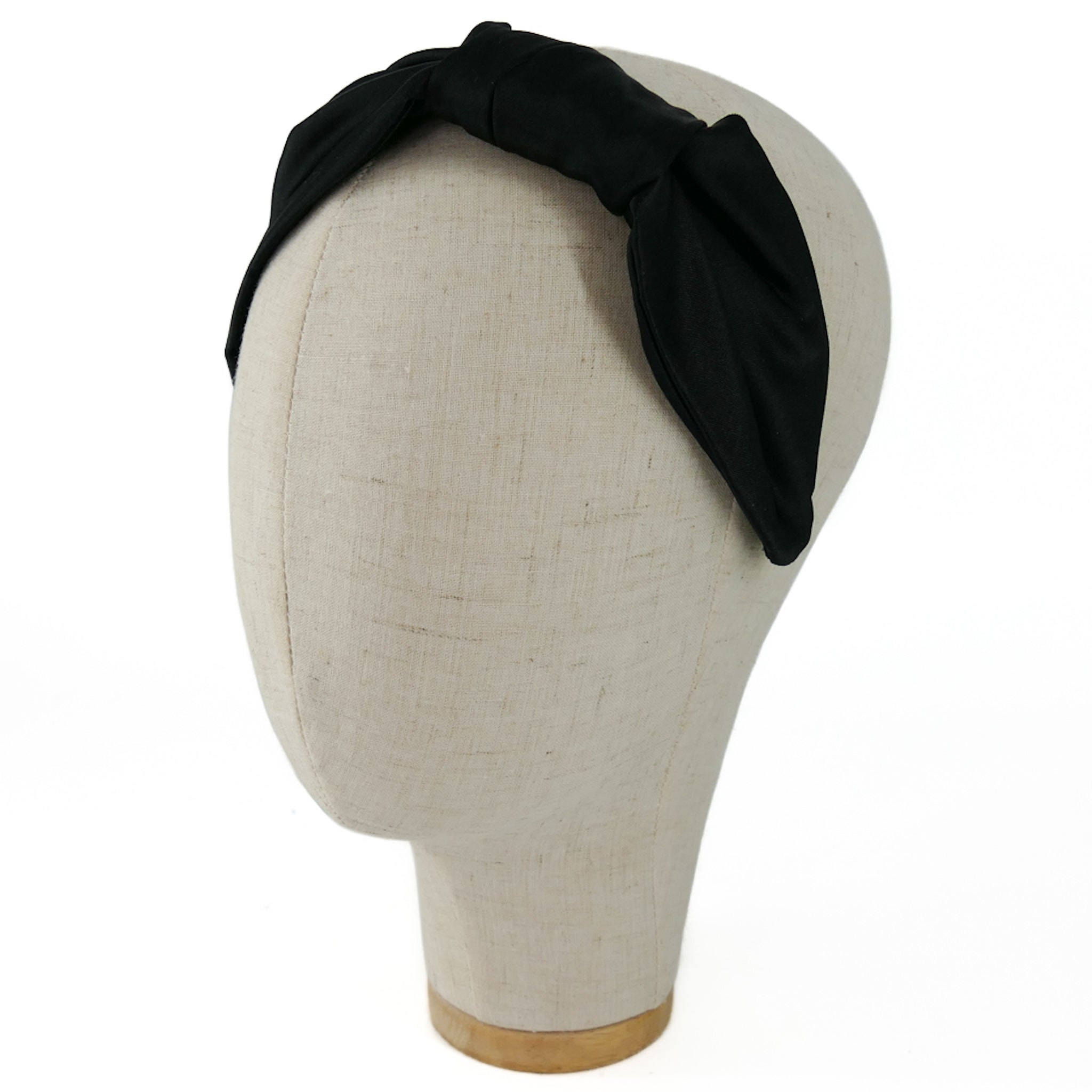 Serre-tête Vivien en satin noir