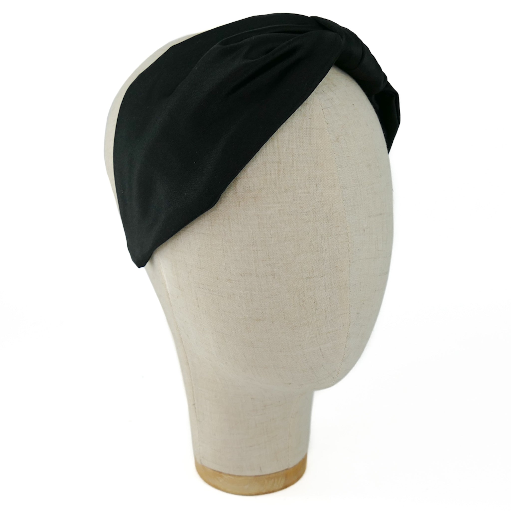 Serre-tête Vivien en satin noir