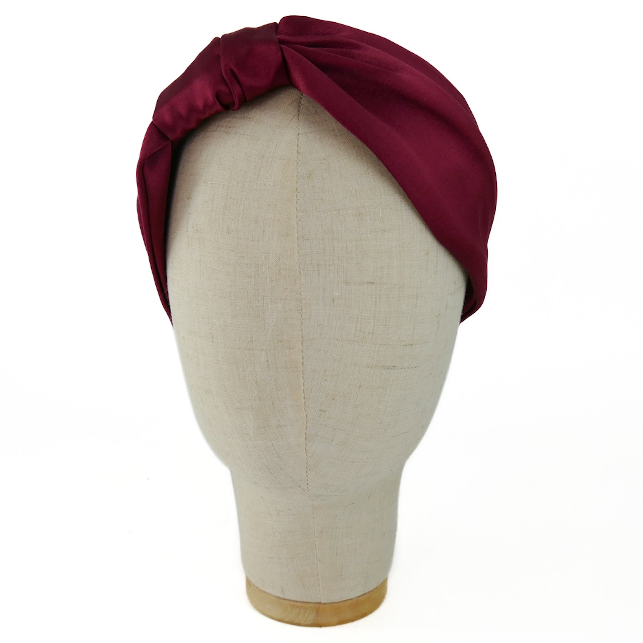 Serre-tête Vivien en satin bordeaux