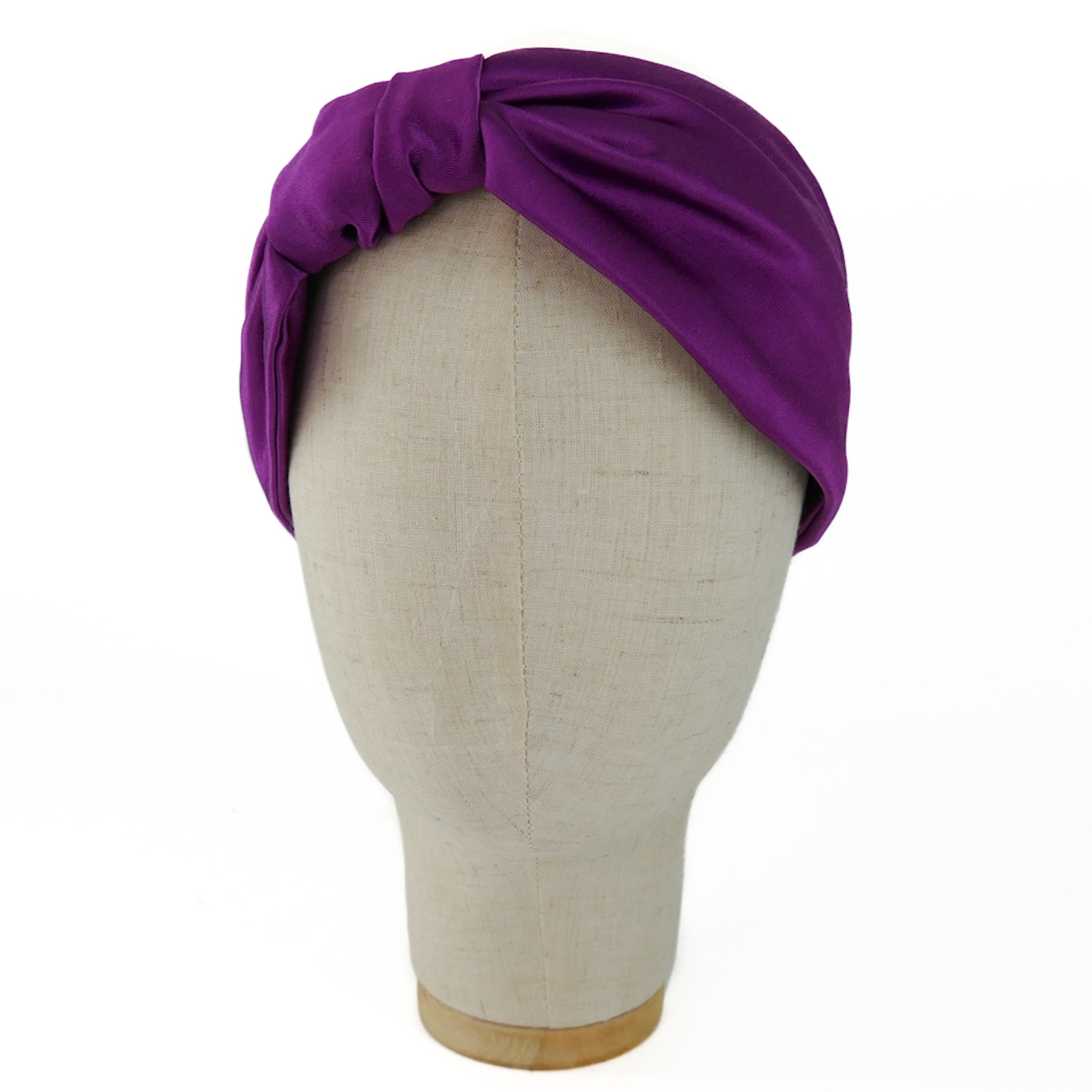 Serre-tête Vivien en satin cyclamen