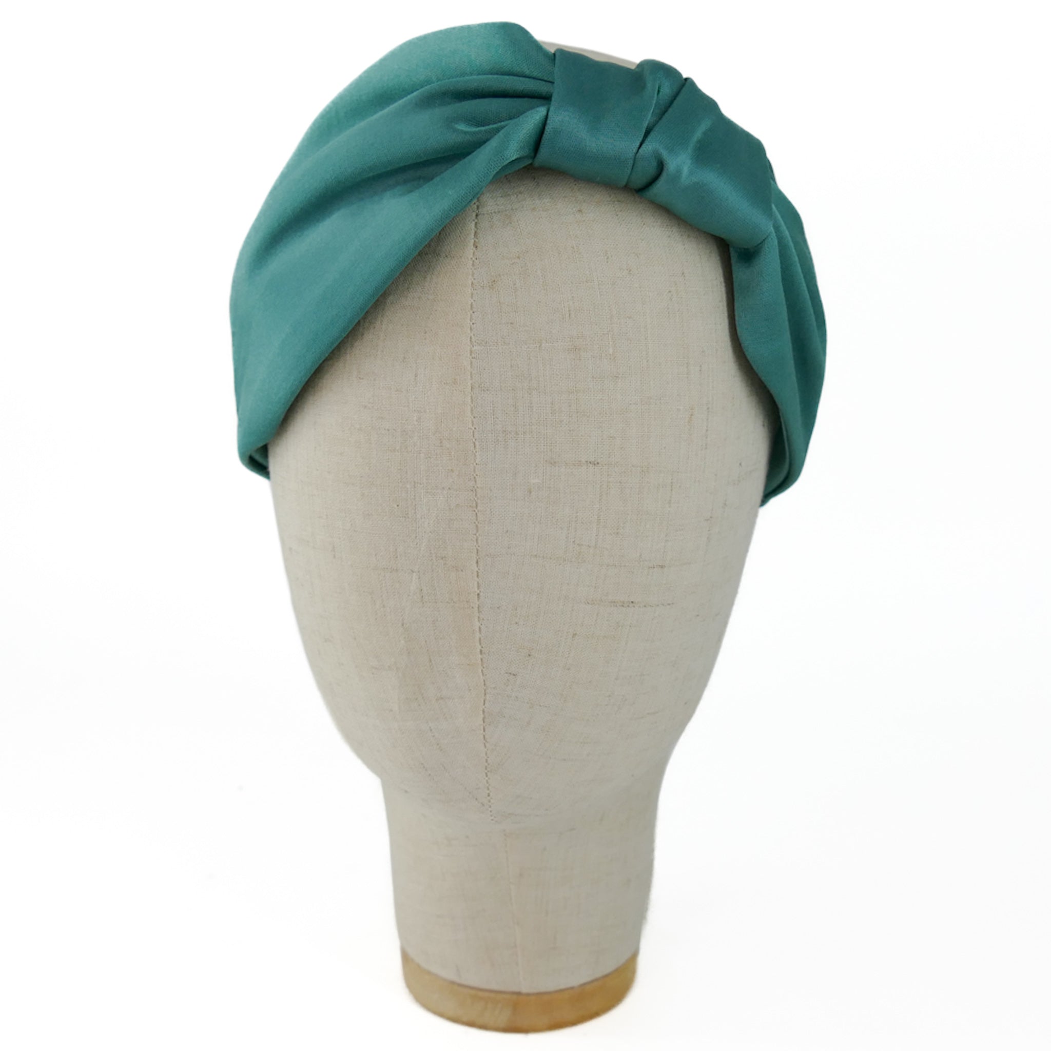 Serre-tête Vivien en satin aigue-marine