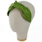 Cerchietto Vivien in Raso Verde Pistacchio