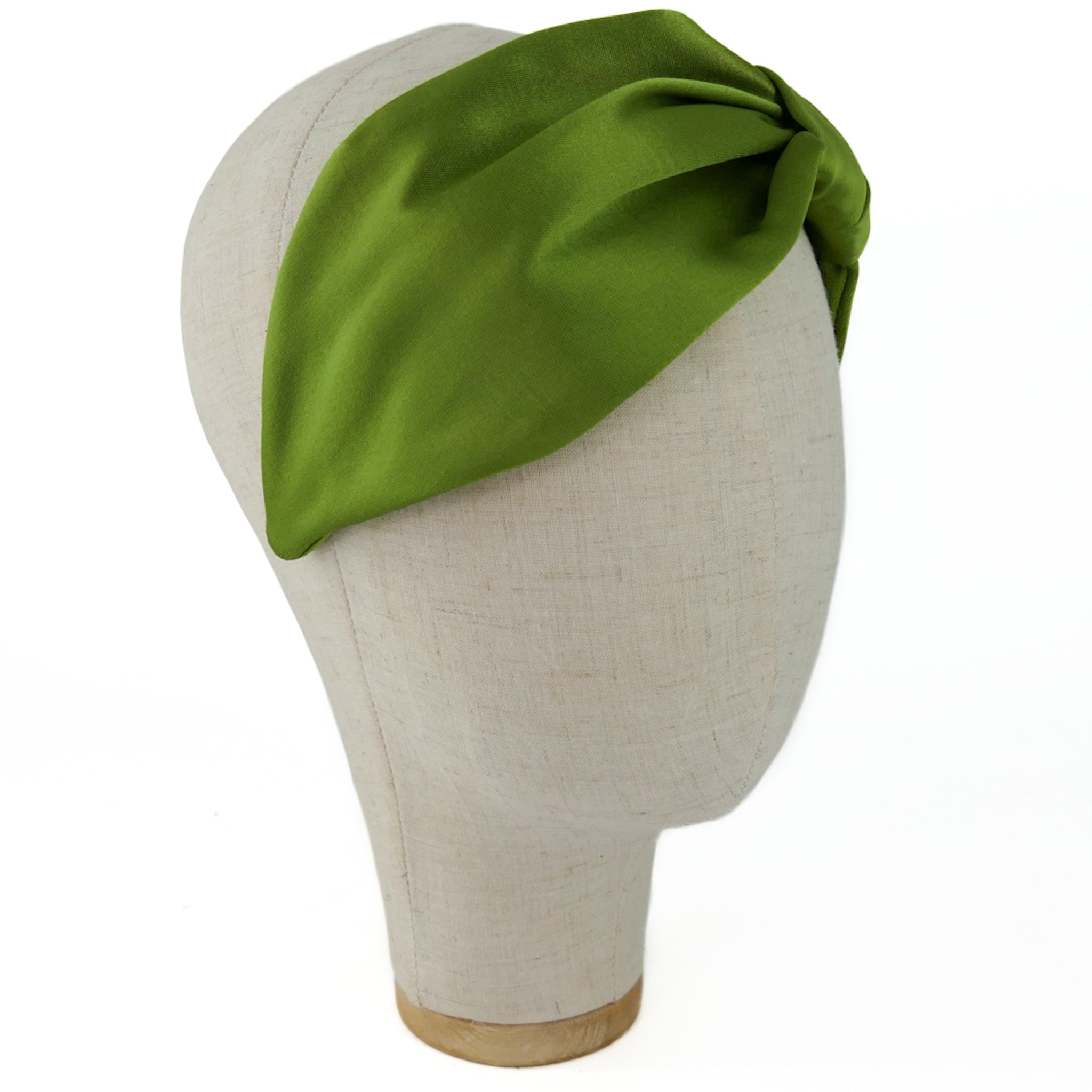 Serre-tête Vivien en satin vert pistache