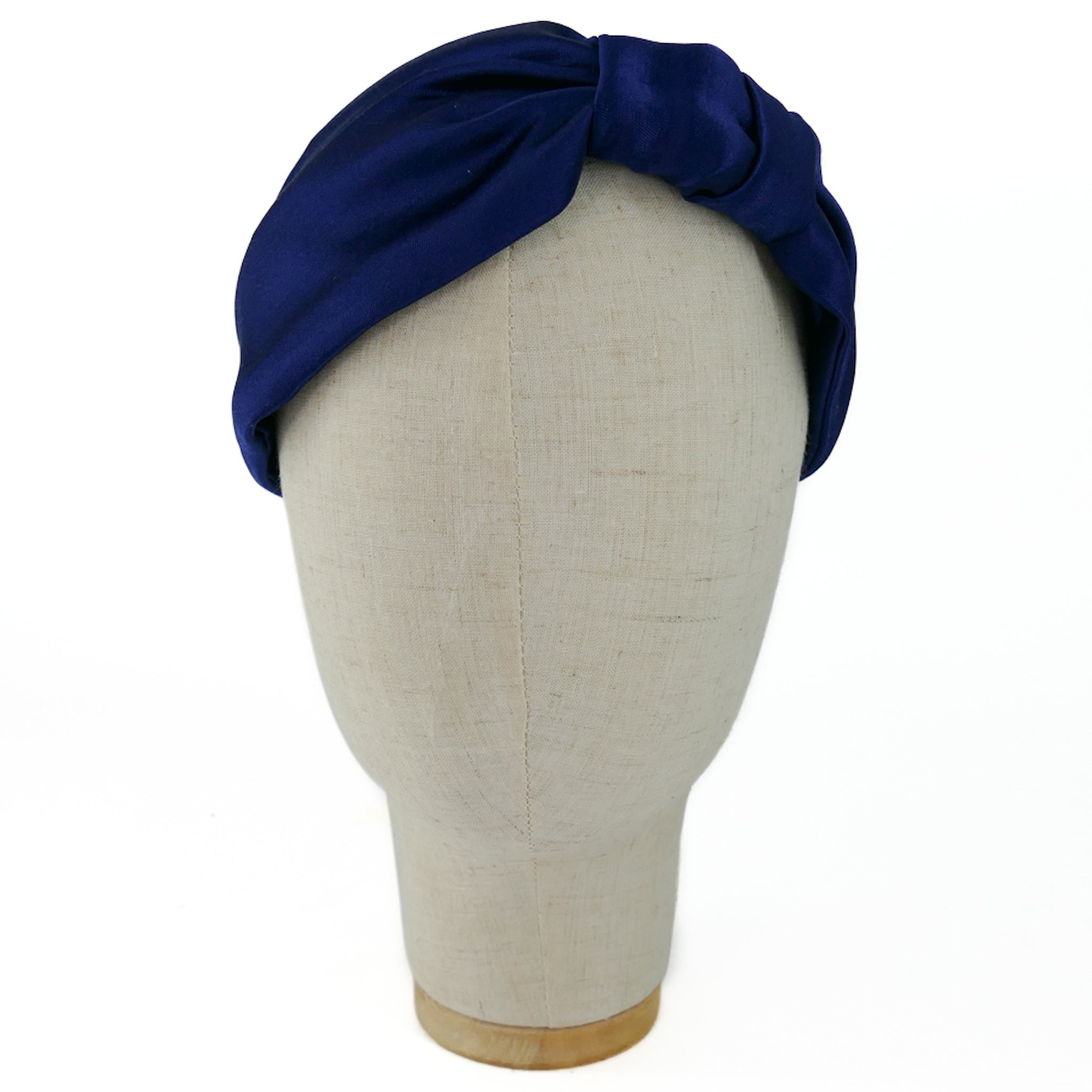 Serre-tête Vivien en satin bleu