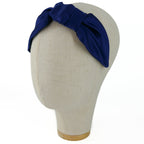 Serre-tête Vivien en satin bleu