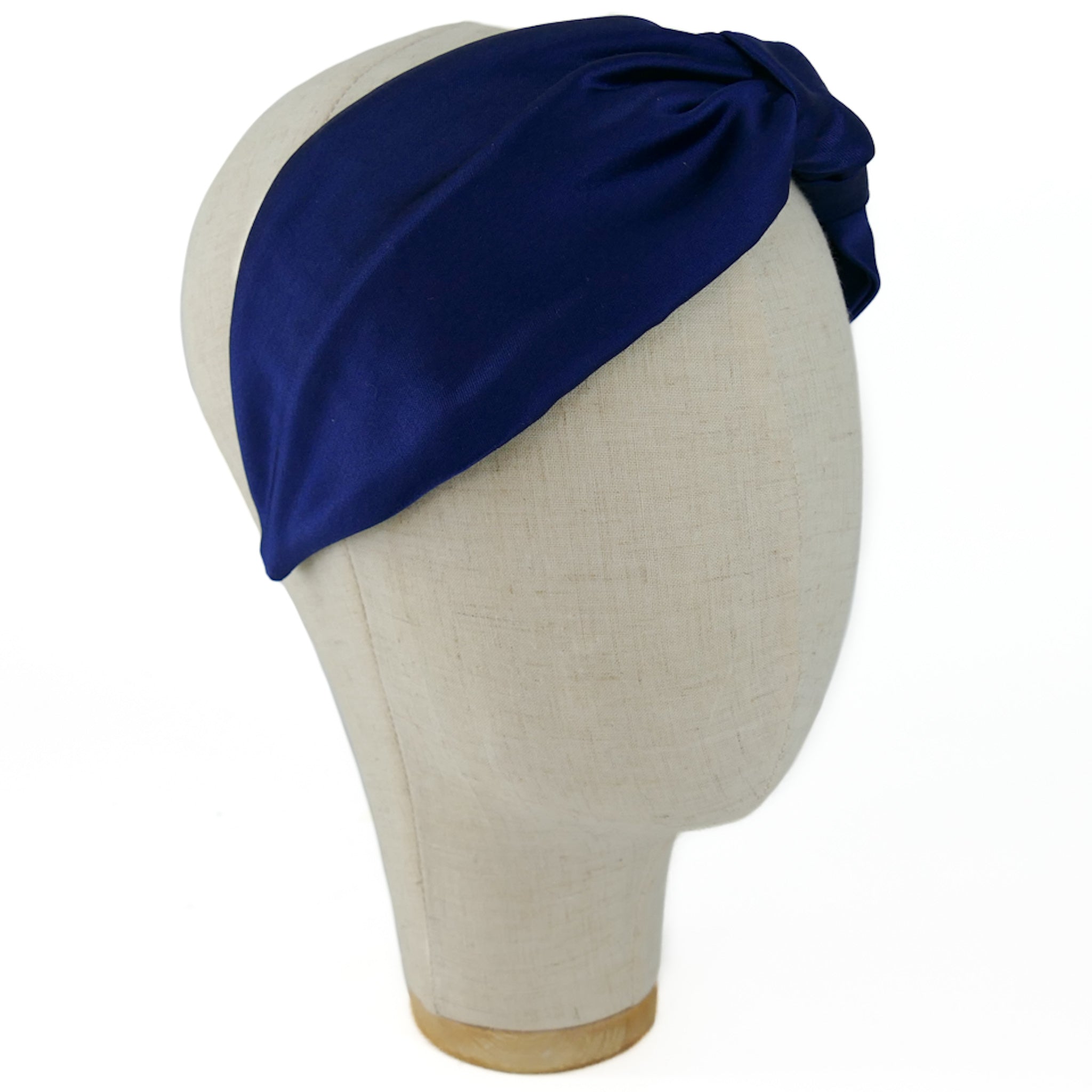 Serre-tête Vivien en satin bleu
