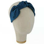 Serre-tête Vivien en satin bleu sarcelle