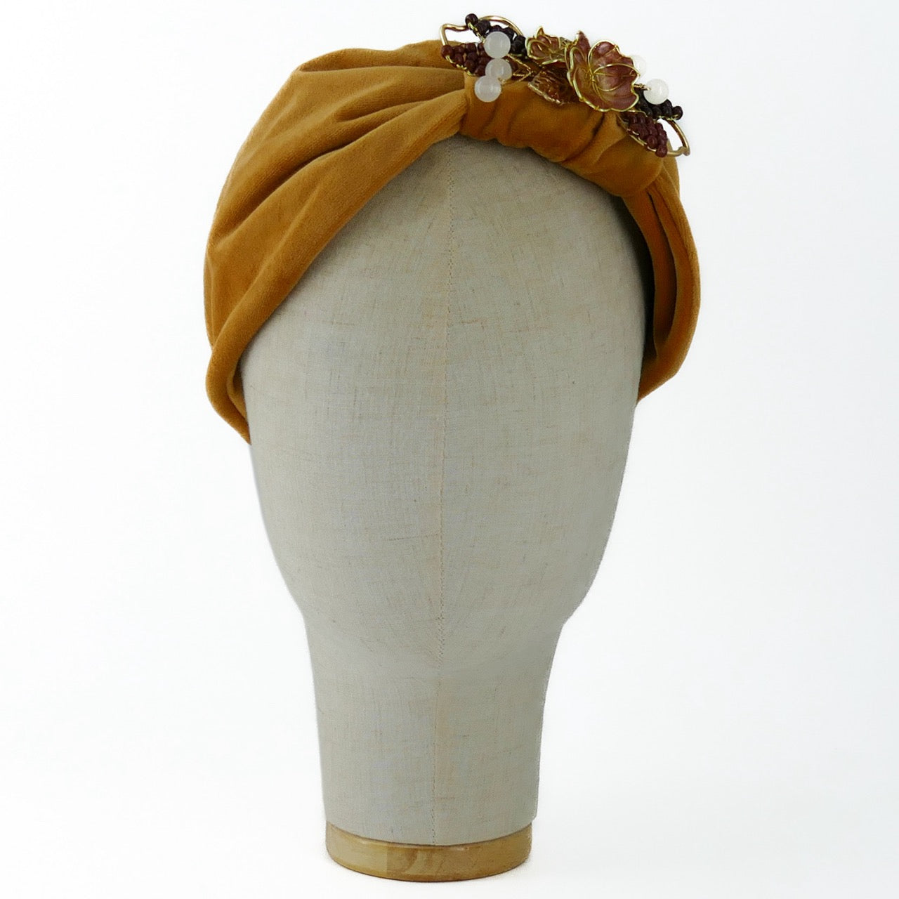 Cerchietto Liberty Vivien in Velluto Arancione Zucca