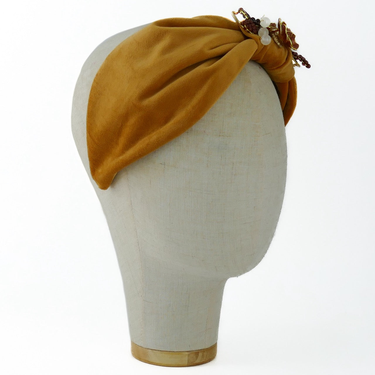 Cerchietto Liberty Vivien in Velluto Arancione Zucca