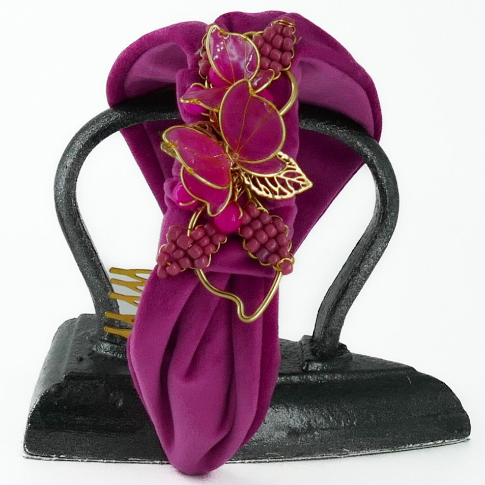 Cerchietto Liberty Vivien in Velluto Rosa Big Bubble