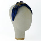 Cerchietto Liberty Vivien in Velluto Blu Intenso
