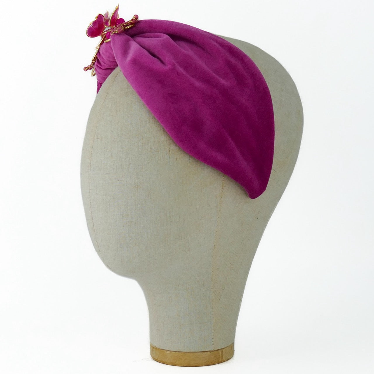 Cerchietto Liberty Vivien in Velluto Rosa Big Bubble