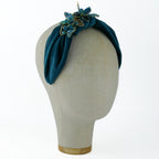 Cerchietto Liberty Vivien in Velluto Verde Pavone
