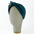 Cerchietto Liberty Vivien in Velluto Verde Pavone