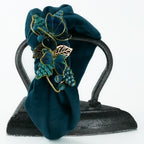 Cerchietto Liberty Vivien in Velluto Verde Pavone