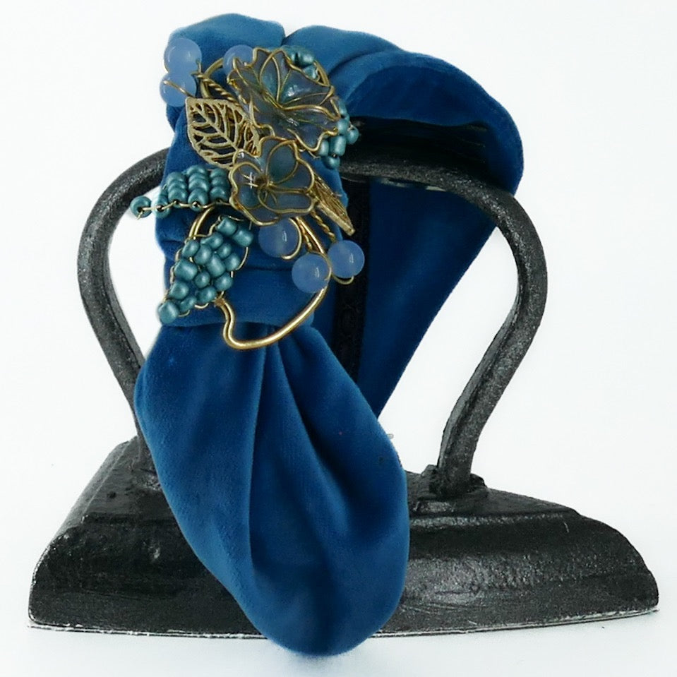 Cerchietto Liberty Vivien in Velluto Azzurro Intenso Vol.1