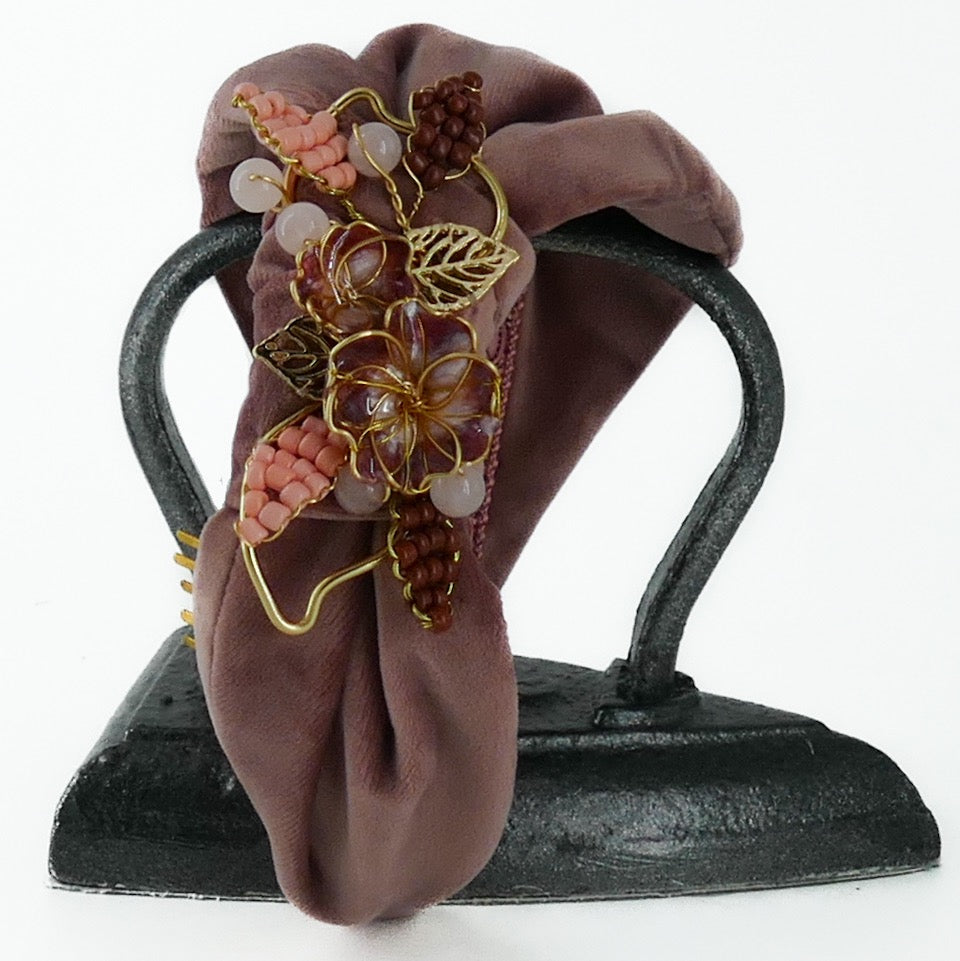 Cerchietto Liberty Vivien in Velluto Rosa Antico